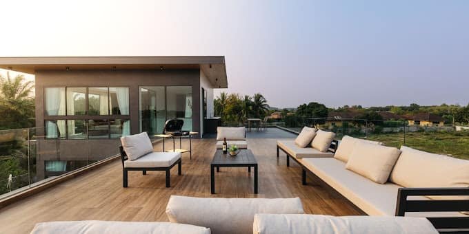 Rooftop terrace lounge at The Sylva Luxury Pool Villa